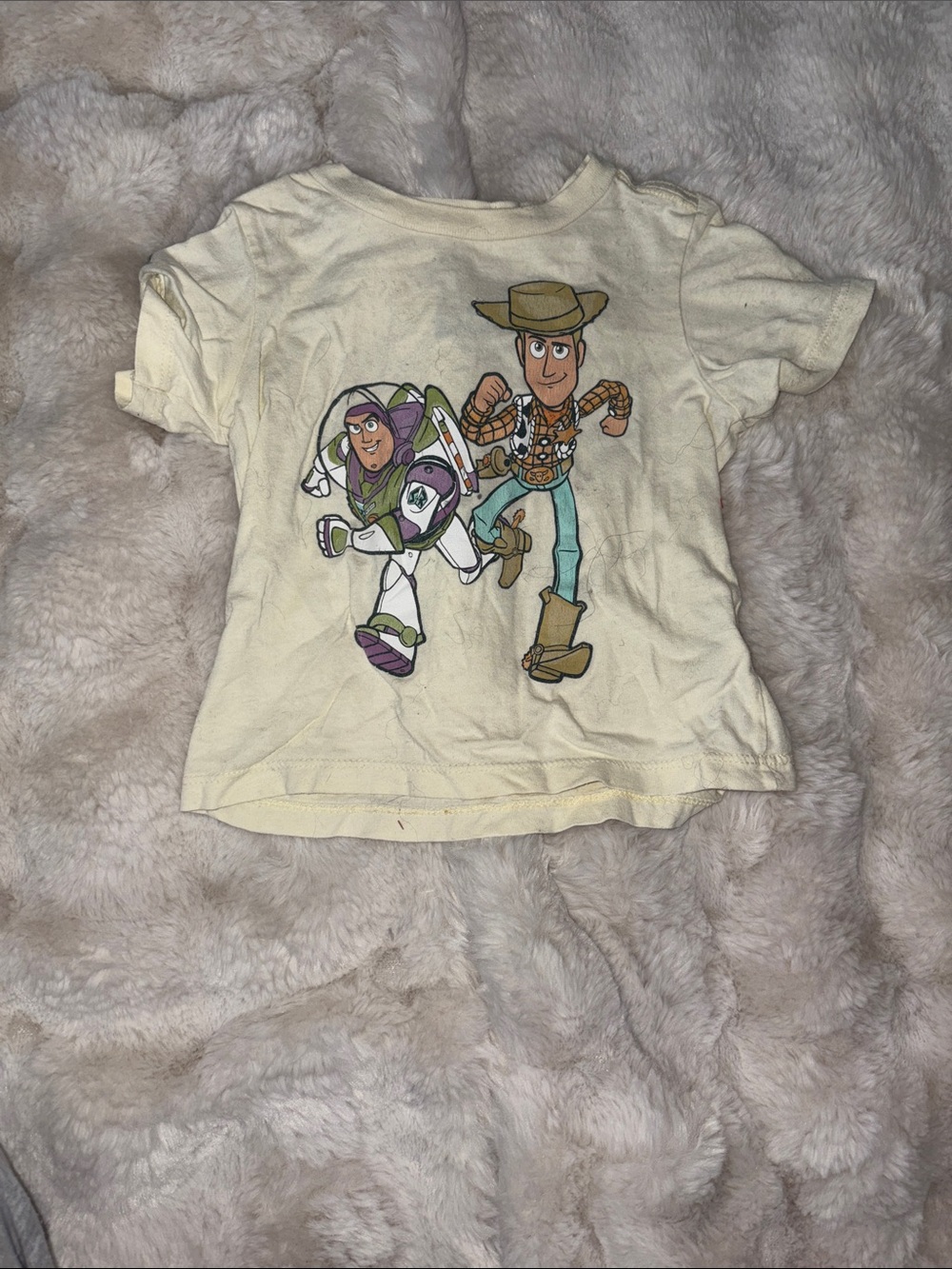 Disney Yellow Short Sleeve Tee with Buzz Lightyear & Woody